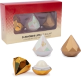 Lip Balm Set 3 Pieces – Diamond-shaped Lip Balm – 2 Fragrances Strawberry and Vanilla – Lip Balms Nourish and Protect – Gift Idea
