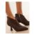 Lipsy Chocolate Brown Standard Fit Faux Suede Low Heel Ankle Kitten Heels