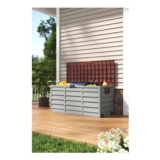 Living and Home 290L Heavy-Duty Brown Waterproof Garden Storage Box