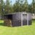 Living and Home 4 x 8 Garden Metal Storage Shed with Log Storage