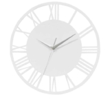 Living and Home Silent Round Wood Wall Clock Roman Numeral – White – Sold and sent by Living and Home