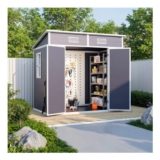 Livingandhome Outdoor Plastic Garden Storage Shed 6×4 Lockable