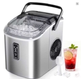 (Local) Small Ice Maker Silver, 9 Cubes in 6 Mins, 12kg/24H, 2 Ice Sizes & Self-Cleaning (with code) EUHOMYstore Store (Trader)