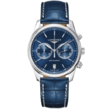 Longines Master Collection Mens 40mm Blue Automatic Chronograph Strap Watch -Model: L26294920