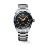 Longines Spirit Zulu Time Steel Blue Bezel 39mm Watch