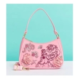 Loungefly Disney Beauty and the Beast Pink Roses Crossbody Bag