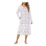 Lovasy Cotton Nightdress for Women, Long Sleeve, Lilac Butterfly, XXL
