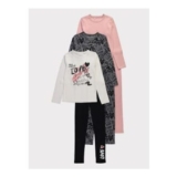 Love Slogan Long Sleeve T-Shirt and Leggings (3-Pack)