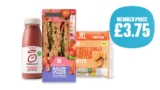Lunch Meal Deal – Main Side Drink – Member Price/Non Members £4.10 – Selected stores