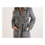 M&Co Black & White Dogtooth Check Belted Wrap Coat