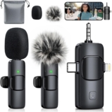 MENERESAS wireless mini microphone for iPhone:  – –  phone microphone, 3-Level Noise Reduction, 20m/65ft Range,     Charge While Recording – Type-C/TRRS for Live Streaming