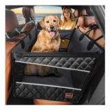 MIXJOY Dog Car Seat for Large/Medium Dogs, Waterproof, Hard Bottom