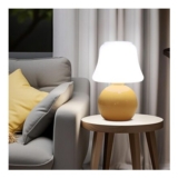 MLOQI Mushroom Table Lamp Aesthetic Glass Night Light Orange B