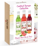 MONIN Premium Cocktail Syrup Gift Set 3x5cl. 1x Cucumber, 1x Pink Grapefruit, 1x Rose Syrup. Gift for Cocktail Lovers: Perfect for Making Flavoured G&Ts, Spritzes and Seltzers at Home