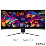 MSI MAG 341CQPX 34 inch UWQHD 240Hz QD-OLED Gaming Monitor, 9S6-3DD04T-019 Auto Discount At Checkout