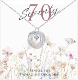 MUCCA 30th 40th 50th 60th 70th 80th Birthday Gifts for Women Interlocking Circles Birthday Ladies Gifts Heart Adjustable Silver Necklace for Women Mum Daughter Sister Grandma