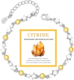 MUCCA Birthstone Bracelets for Womens Dainty Crystal Zirconia Silver Bracelet for Women Friendship Bracelet Birthday Jewellery Gift for Mum Sisters Friend