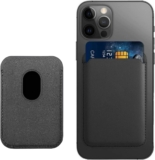 Mag-Safe Wallet Leather Compatible with iPhone 17/16/15/14/13/12 Mini/Plus/Pro/Max, RFID Card Holder with Magnetic Attachment (Black)