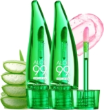 Magic Colour Changing Lip Oil, 2 PCS Aloe Vera Lip Oil Hydrating Lip Gloss Long Lasting Moisturizing Lipgloss Set Non-Sticky Pink Liquid Lipstick Aloe Vera Lip Stick for Women Girls