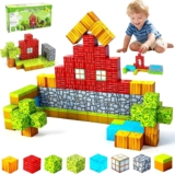 Magnetic Blocks 100 PCS for 3 4 5 6 Years Olds Montessori Creative Magnetic Building Blocks Kids Toys, Birthday Gifts for Boys & Girls Ages 3-8