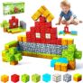 Magnetic Blocks 100 PCS for 3 4 5 6 Years Olds Montessori Creative Magnetic Building Blocks Kids Toys, Birthday Gifts for Boys & Girls Ages 3-8
