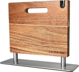 Magnetic Knife Holder Block, Double-Sided Powerful Magnetic Knife Holder Suitable for Kitchens, Solving Utensil Display Issues (430 Stainless Steel Acacia Wood)