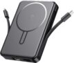 Magnetic Power Bank, 10000mAh Portable Charger with Built in Cables, 22.5 W Fast Charging Wireless Charger with LED Digital Display, Compatible with iPhone 17/16/15/14/13/12, Android Black