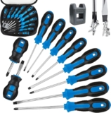 Magnetic Screwdriver Set 10PC,5 Phillips and 5 Flat Head Precision Screwdriver,Professional Cushion Grip and Non-Slip for Repair Home Improvement CraftBlue