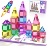 Magnetic Tiles Mini Travel Set for Kids, Magnetic Blocks Building Toys Preschool Classroom Must Haves, Montessori Education STEM Sensory Outdoor Toys for Toddlers 3 Year Old Girls Boys Birthday Gift