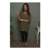 Mairi Pleat Back Top Khaki