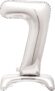 Majestic Silver 7 – Shaped Foil Balloon (76cm) – Elegant & Standalone Party Decor- Perfect for Milestone Celebrations – 1 Pc