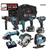 Makita 18V 7 Piece Cordless Kit with 3 x 5.0Ah Batteries T4TKIT-44 Free Toy Jack