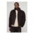 Man Boxy Fit Textured Velour Funnel Neck Puffer Jacket