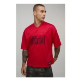 Man Oversized Boxy Official V-Neck Sports Top
