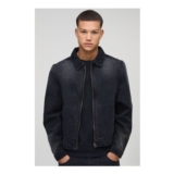 Man THarrington Washed Black Denim Jacket