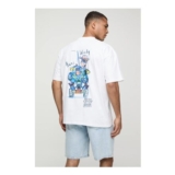 Man White Oversized Extended Neck Disney Toy Story License T-Shirt