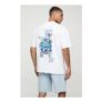 Man White Oversized Extended Neck Disney Toy Story License T-Shirt
