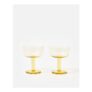 Mari Yellow Glass Cocktail Saucers Set of Two