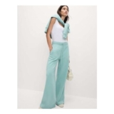 Marks & Spencer Womens Wide Leg Trousers in Light Teal
