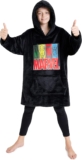 Marvel Oversized Hoodie Blanket for Kids, Black Panther Avengers Gifts for Boys