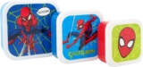 Marvel Spider-Man Amazing Stackable Lunch Boxes – Set of 3, Durable & Eco-Friendly, Ideal for Kids & Superhero Fans – Perfect for School, Picnics & Travel, Red & Blue