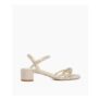 Marvelousness – Gold mid Height Block Heel Sandals