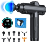 Massage Gun Deep Tissue, Portable Muscle Massage Device with 10 Massage Heads, 2026 Upgraded 30 Speeds Massager with LCD Touch Screen for Body Back Shoulder Muscle Relaxation