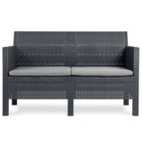 Matilde Rattan Conversation Patio Furniture Set – Black – Free C&C