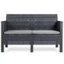 Matilde Rattan Conversation Patio Furniture Set – Black – Free C&C
