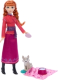 Mattel Disney Frozen Anna Fashion Doll & Wolf Cub Figure with 4 Accessories Including Animal Bed & Blanket, Inspired by Animals of Arendelle, JFG17
