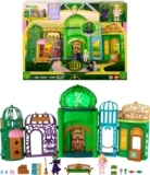Mattel Universal Pictures Wicked Emerald City Playset with Glinda & Elphaba Small Dolls, 5 Play Spaces & 15 Accessories, Inspired by the Movie, JFM22