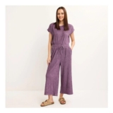 Mauve Cropped Plisse Pants