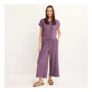 Mauve Cropped Plisse Pants