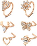 Mayhoop 18G Nose Rings Hoops Nose Studs for Nose Piercing Surgical Steel Nostril Piercing Nose Piercing jewelry for Women Men